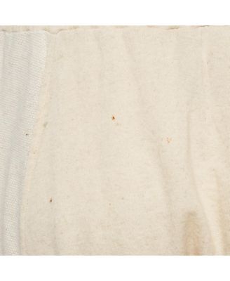 Men's Cream Cotton Paneled Knit Jogger Pants