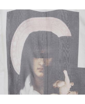 Women's Off White Printed Silk High Low Hem Pullover