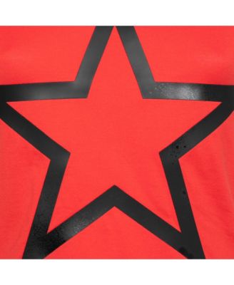 Women's Cotton Star Appliqued Short Sleeve T-Shirt