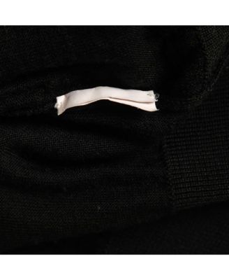 Women's Black Floral Print Knit Draped Long Sleeve Top