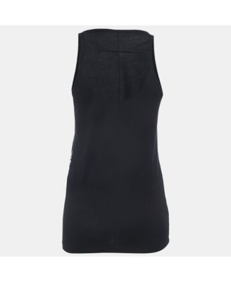 Women's Black Print Cotton Knit Tank Top