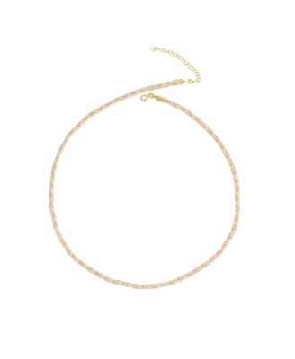 Women's Handmade Rope Braided Sterling Beaded Chain Necklace