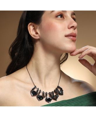 Women's The Stake-Gem Collar Necklace - Space Grey