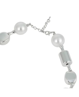 Women's The Spherical-Block Collar Necklace - Chrome Silver