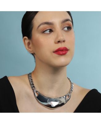 Women's The Petra-Chain Collar Necklace - Chrome Silver