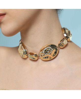 Women's The Chunky Dented-Pierre Collar Necklace - California Gold