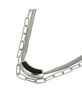 Women's The Sylvan-Snakechain Multi-Layer Necklace - Chrome Silver