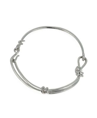 Women's The Knotted-Bar Collar Necklace - Chrome Silver