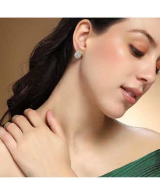 Women's The Bijou-Oval Stud Earrings - Crystal Silver