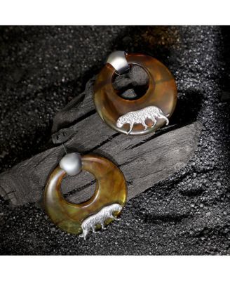 Women's The Circular-Panthera Statement Earrings - Metallic Silver