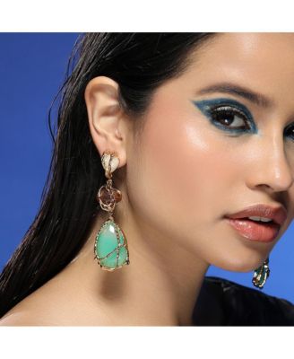 Women's The Veined-Teardrop Drop Earrings - California Gold