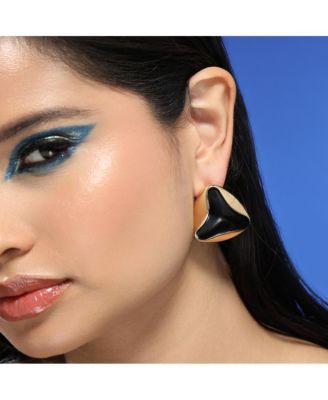 Women's The Enamel-Triad Stud Earrings - Antique Gold