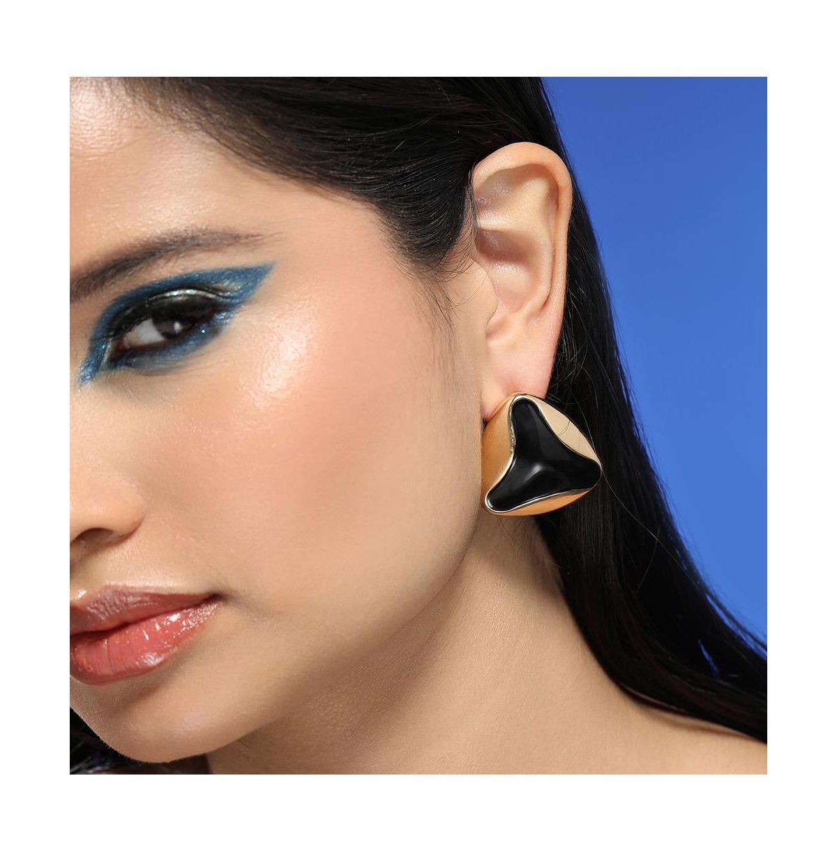 Women's The Enamel-Triad Stud Earrings - Antique Gold