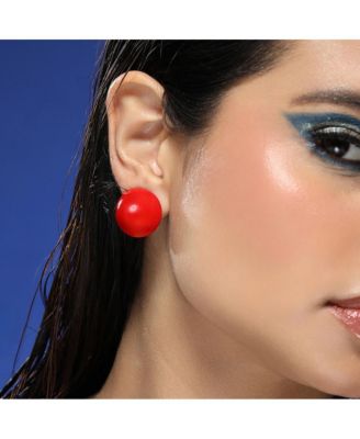 Women's The Semi-Orb Stud Earrings - Rose Red