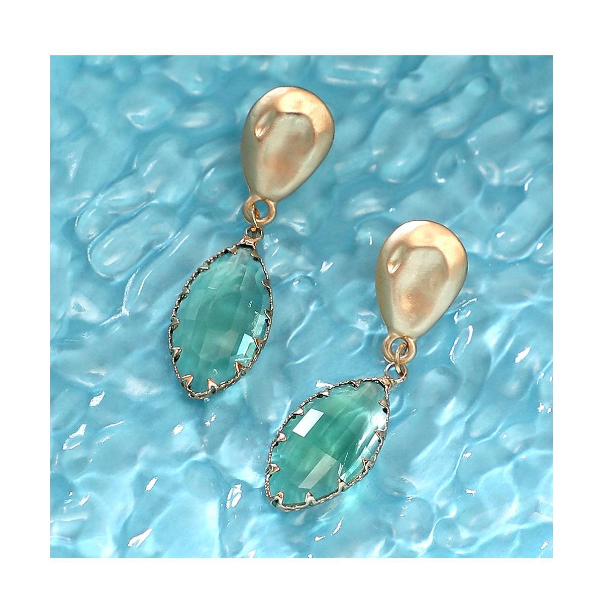 Women's The Marquise-Gleam Drop Earrings - Kelly Green