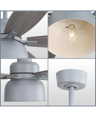 52-inch Grain Farmhouse Gray Wood 5-blade Ceiling Fan with Light Kit and Remote Control