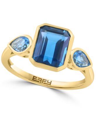 Blue (1/2 ct. t.w.) & London Blue Topaz (2-1/10 ct. t.w.) Ring in 14k Yellow Gold