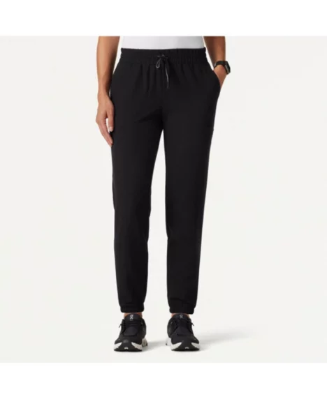 Petite Jace 7-Pocket Skinny Scrub Jogger - Black