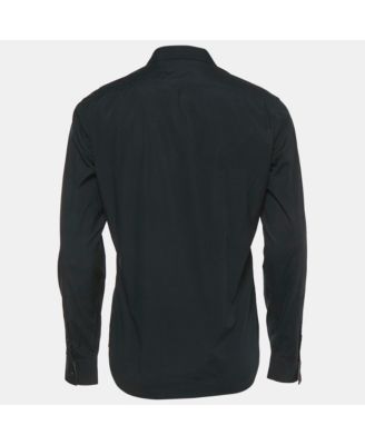 Men's Black Cotton Long Sleeve Shirt