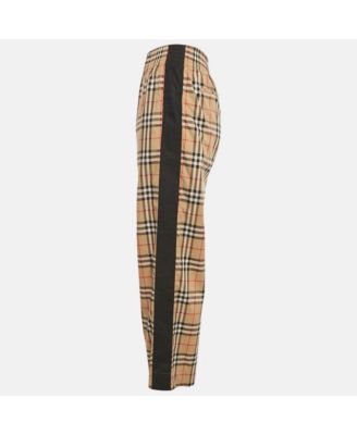 Women's Check Print Cotton Contrast Side Trim Louane Trousers