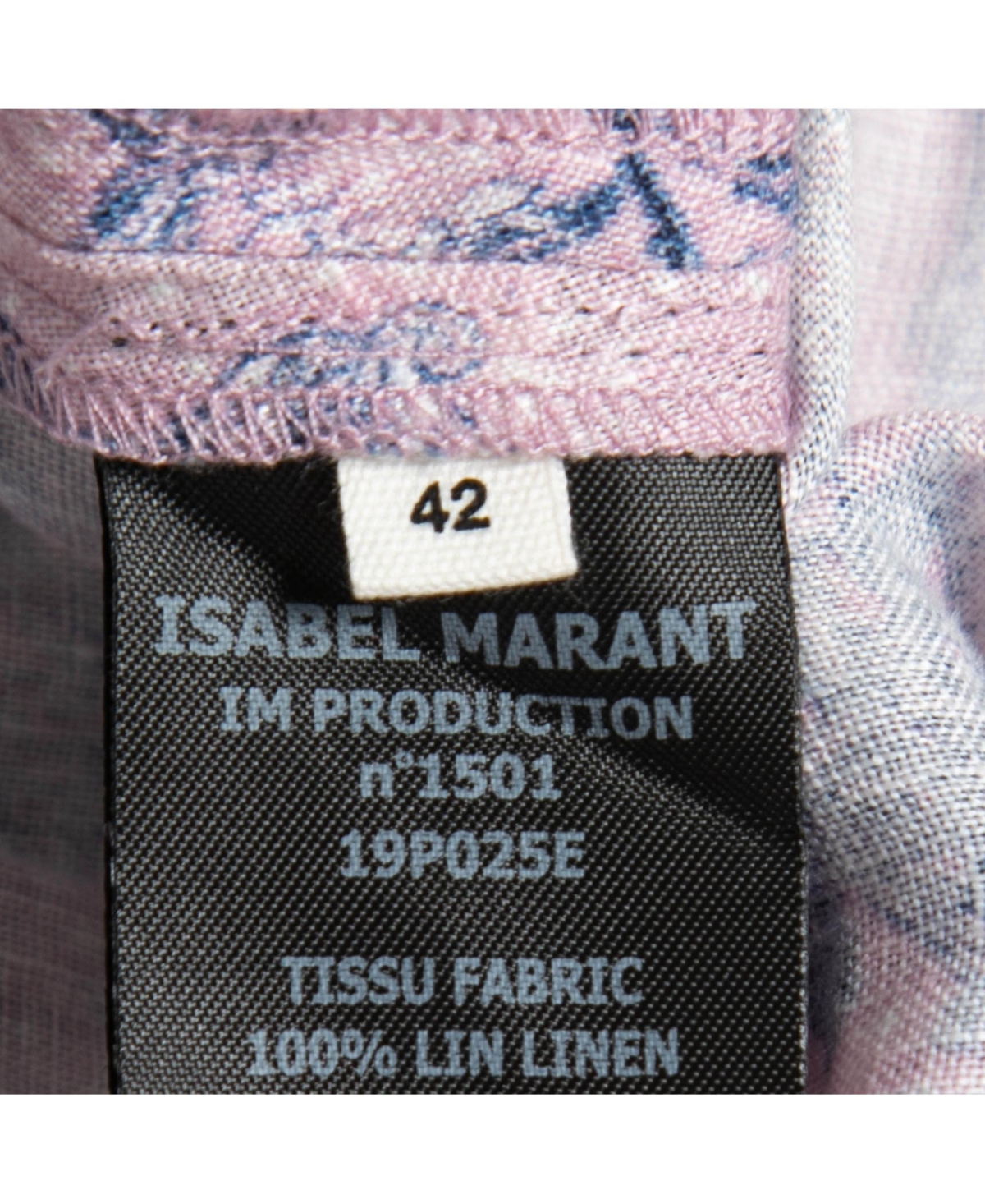 Pre-Owned Isabel Marant Women's Etoile Pink Printed Linen Tempster Wrap Skirt