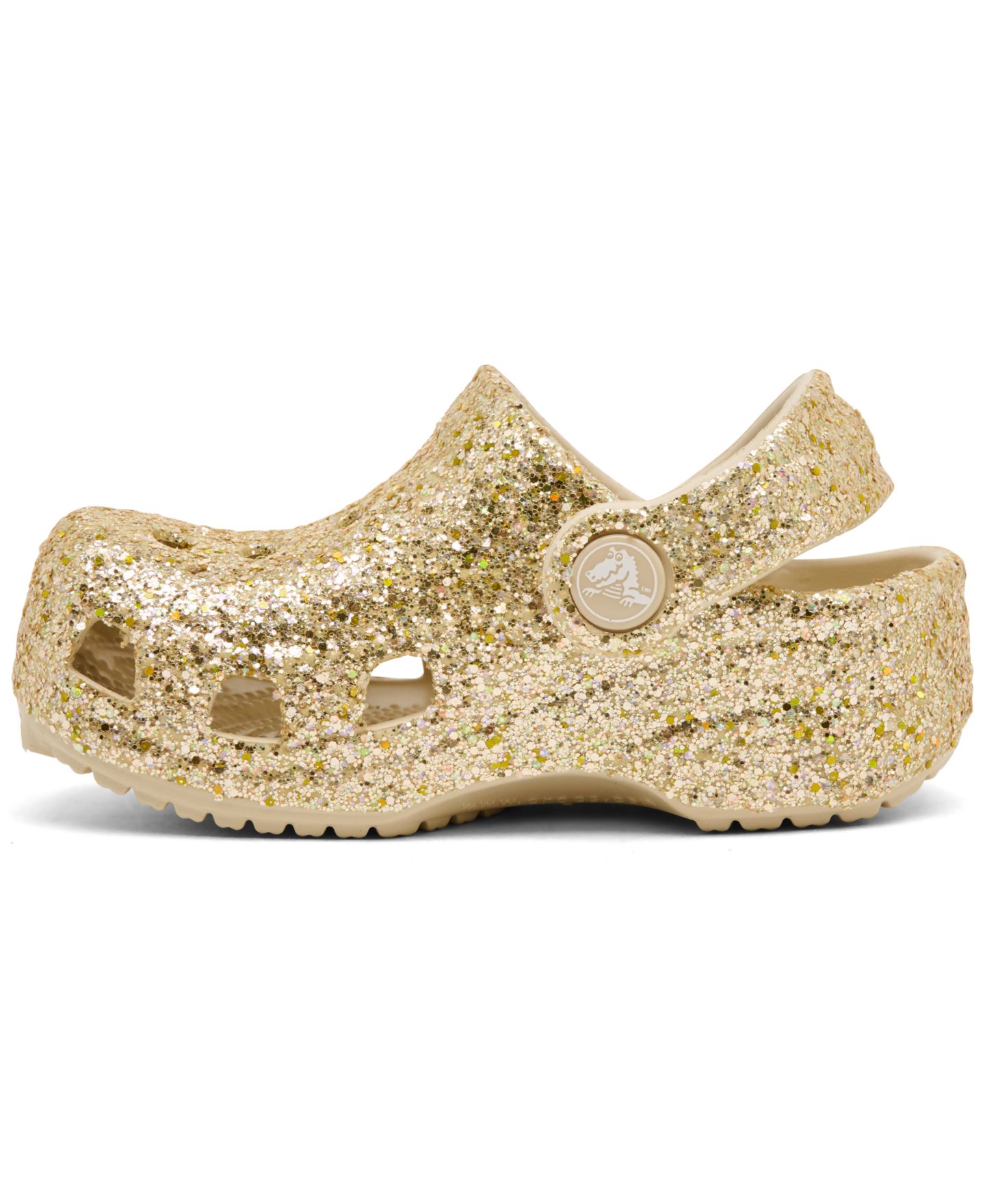 Сабо Crocs Chunky Glitter Classic Clogs для девочек-малышей, цвет: Песчаниковый — фото 2