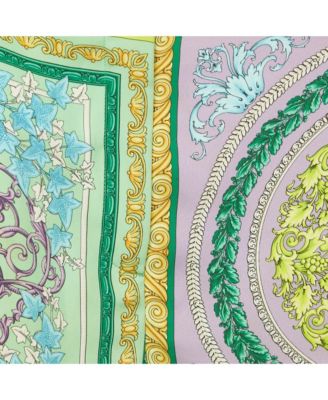 Women's Green Barocco Crepe Metallic Ring Detail Shorts