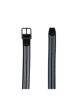 Big & Tall Alejandro Black Stripes and White Reversible Braided Casual Golf Belt