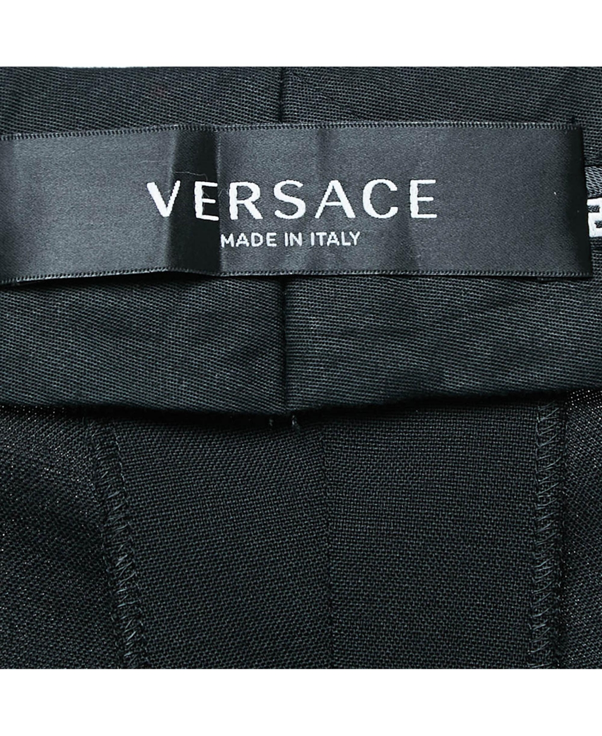 Pre-Owned Versace Women's Black Cut-Out Embellished Cotton Trousers