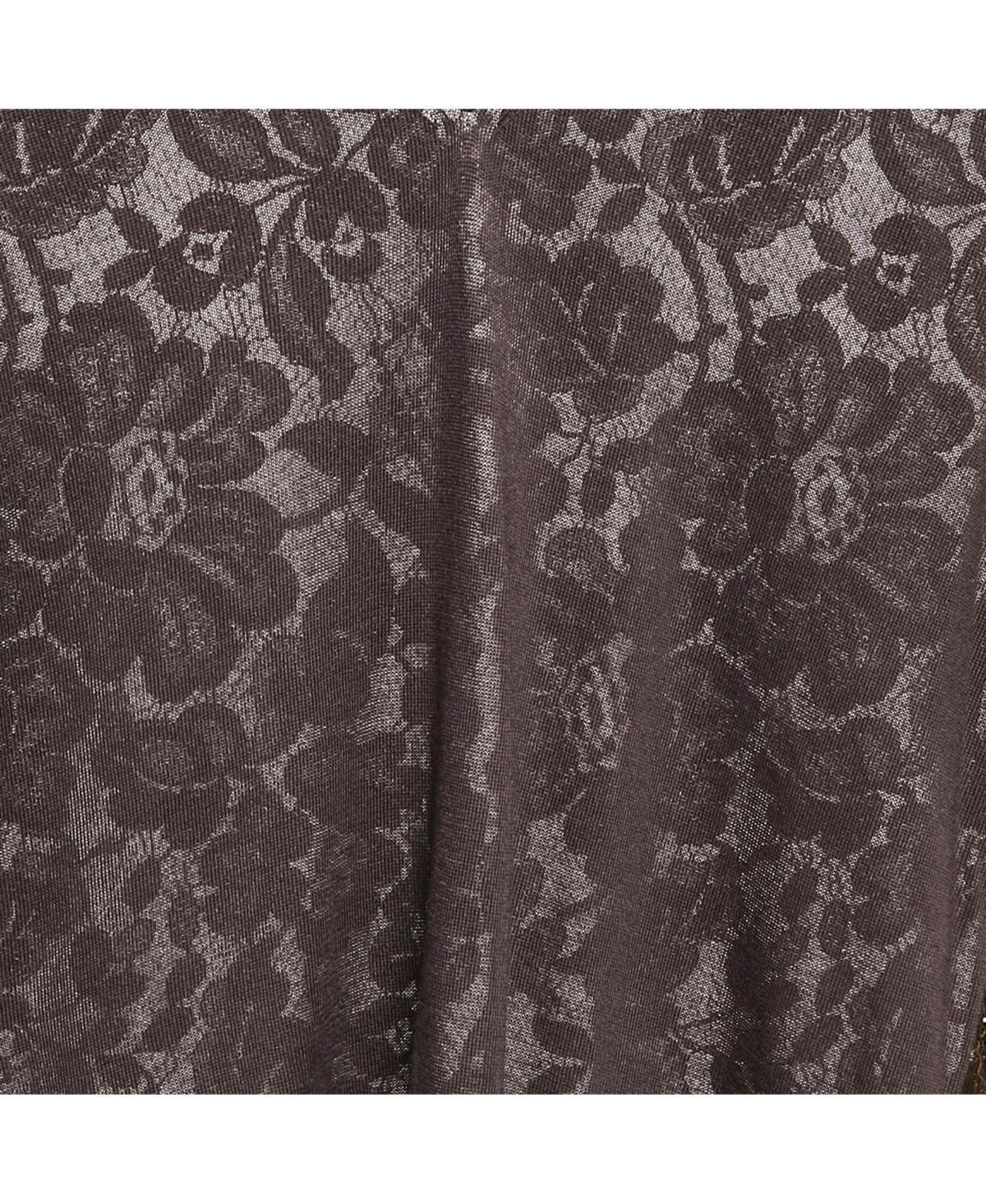 Pre-Owned Dolce & Gabbana Women's Brown Jersey And Lace V-Neck Top