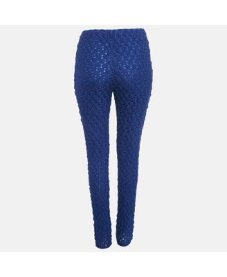 Women's Blue Patterned Knit Pants