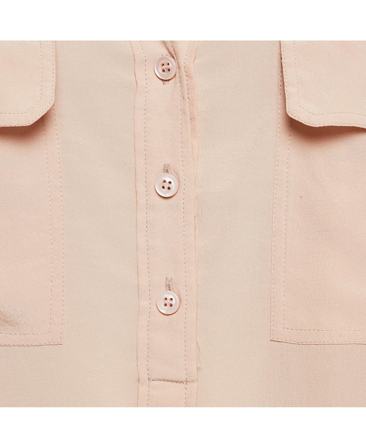 Pre-Owned Stella Mccartney Women's Pale Pink Silk Crepe Contrast Collar Detail Blouse