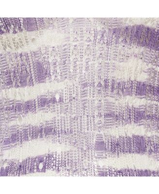 Women's Purple/white Stretch Knit Sheer Top