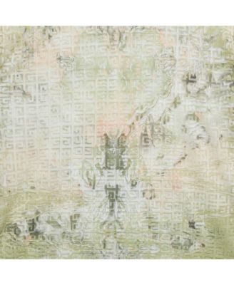 Women's Cream Monogram Sheer Jacquard Knit Long Sleeve Top