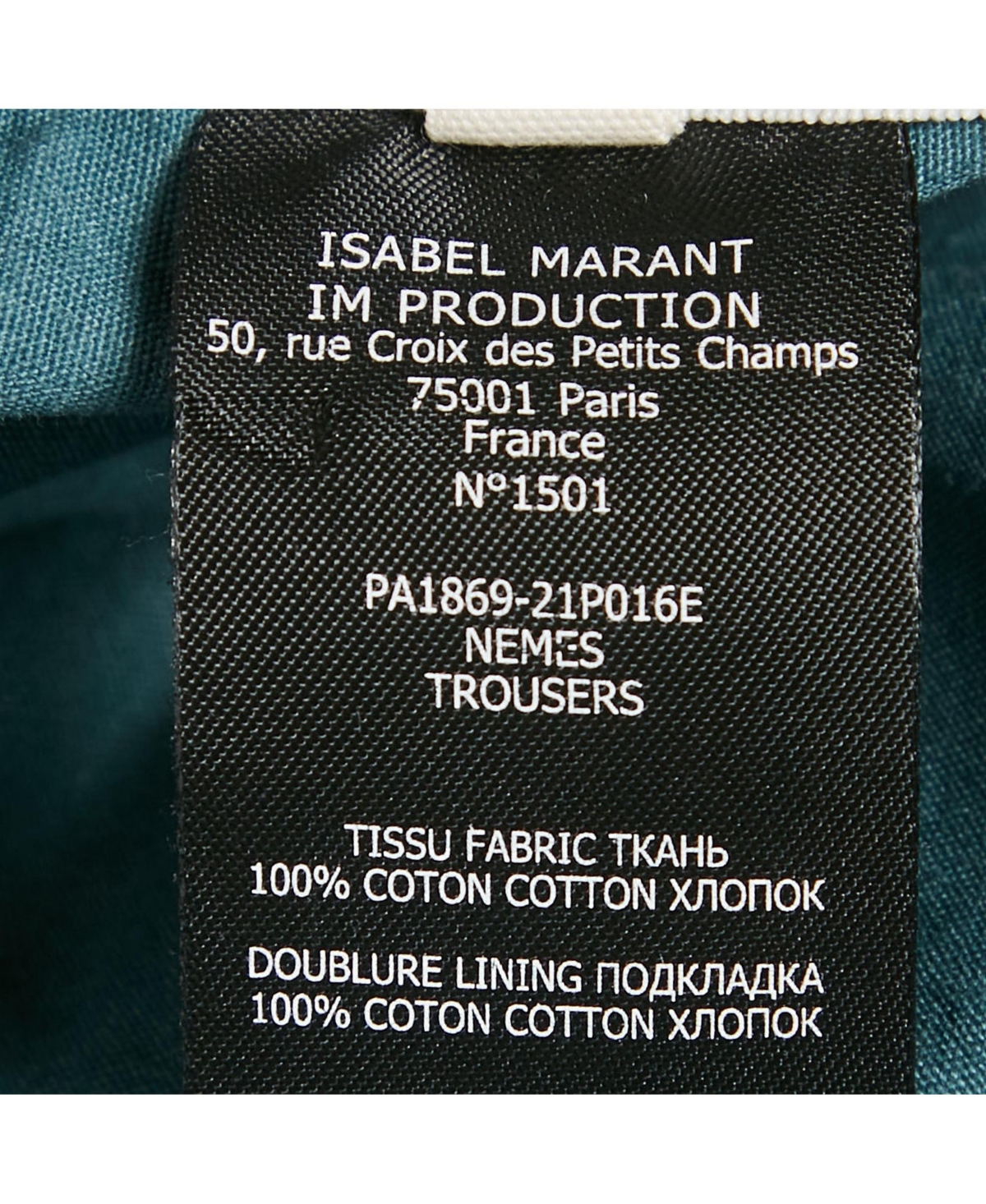 Pre-Owned Isabel Marant Women's Etoile Blue Cotton Nemes Elasticated Pants