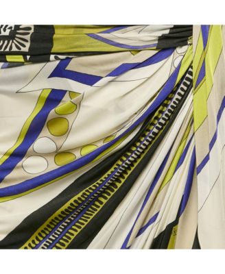 Women's Multicolor Printed Jersey Draped Trousers