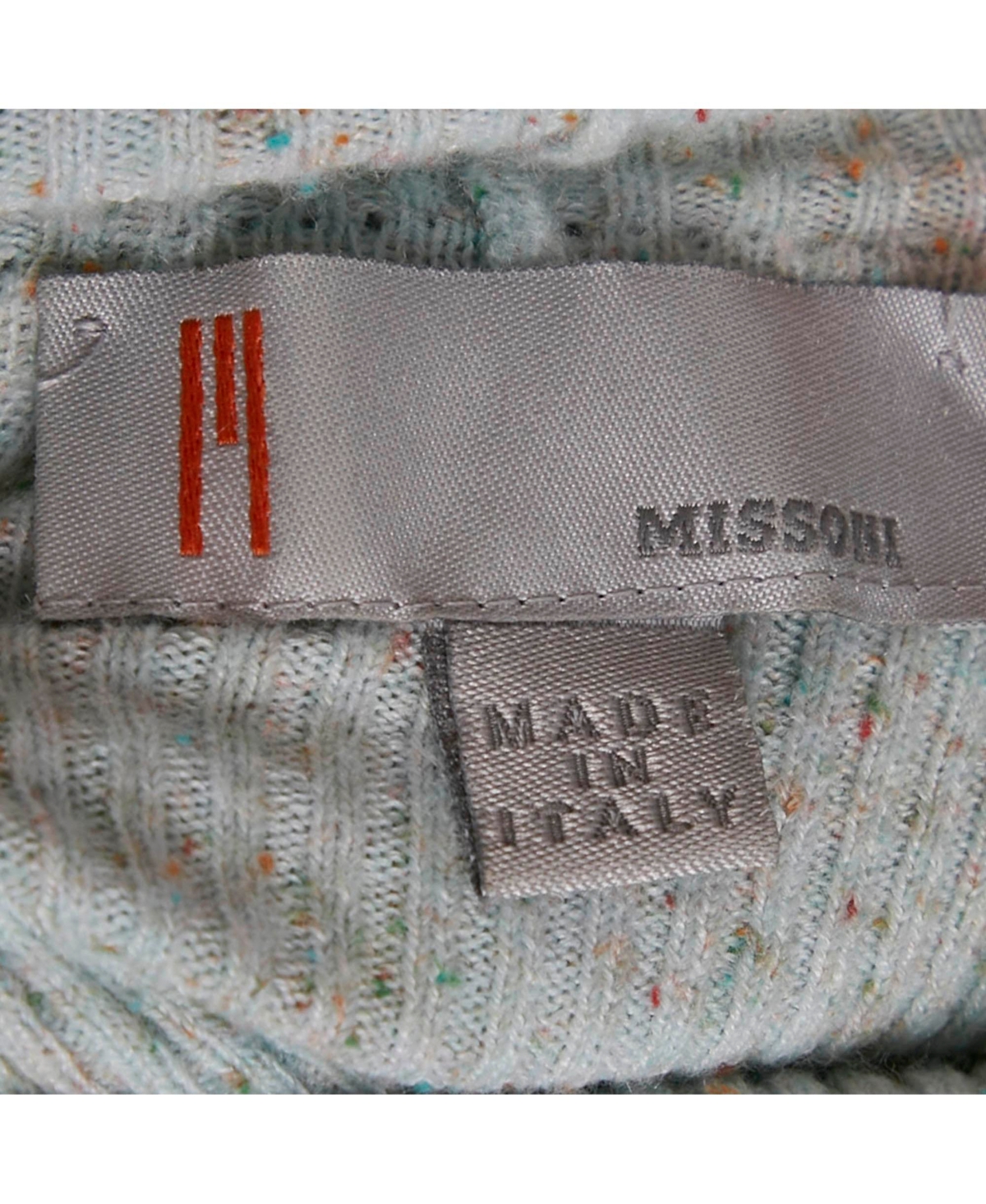 Pre-Owned Missoni Women's Light Blue Rib Knit Turtle Neck Long Sleeve Sweater