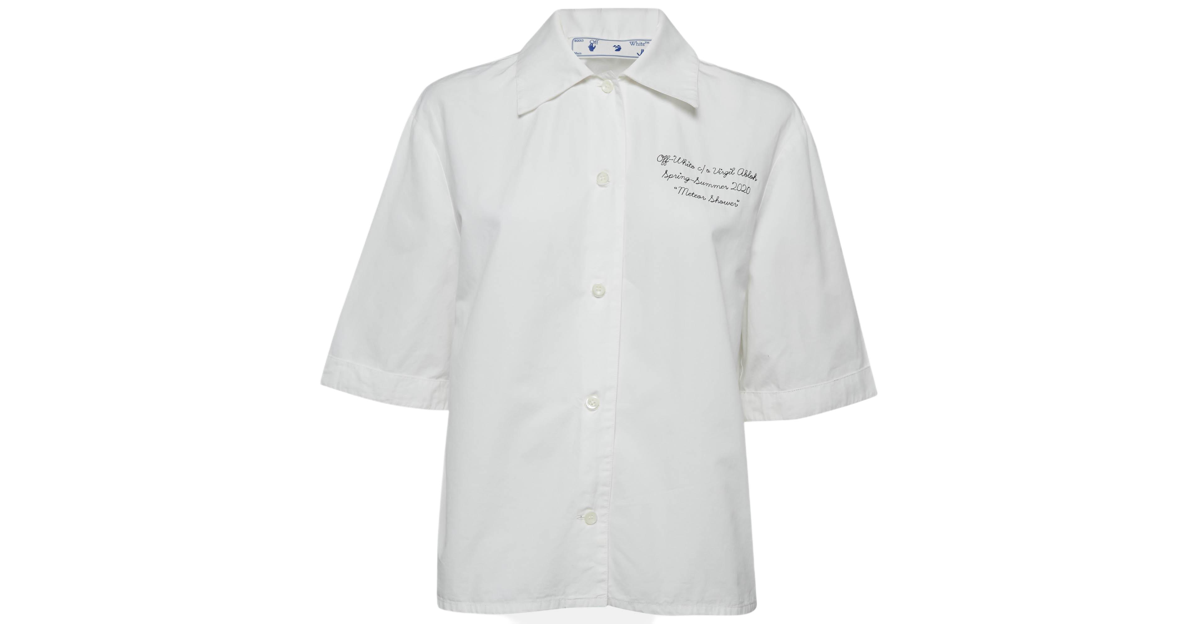 Pre-Owned Off-White Women's Embroidered Cotton Short Sleeves Shirt