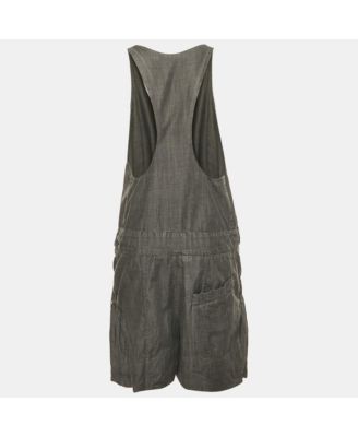 Women's Dark Grey Cotton Tie-Up Dungaree