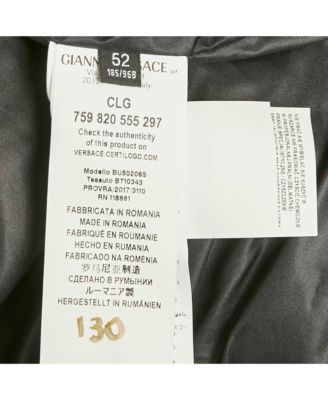 Men's Pre-Owned Versus Versace Green Synthetic Zip-Up Quilted Down Jacket