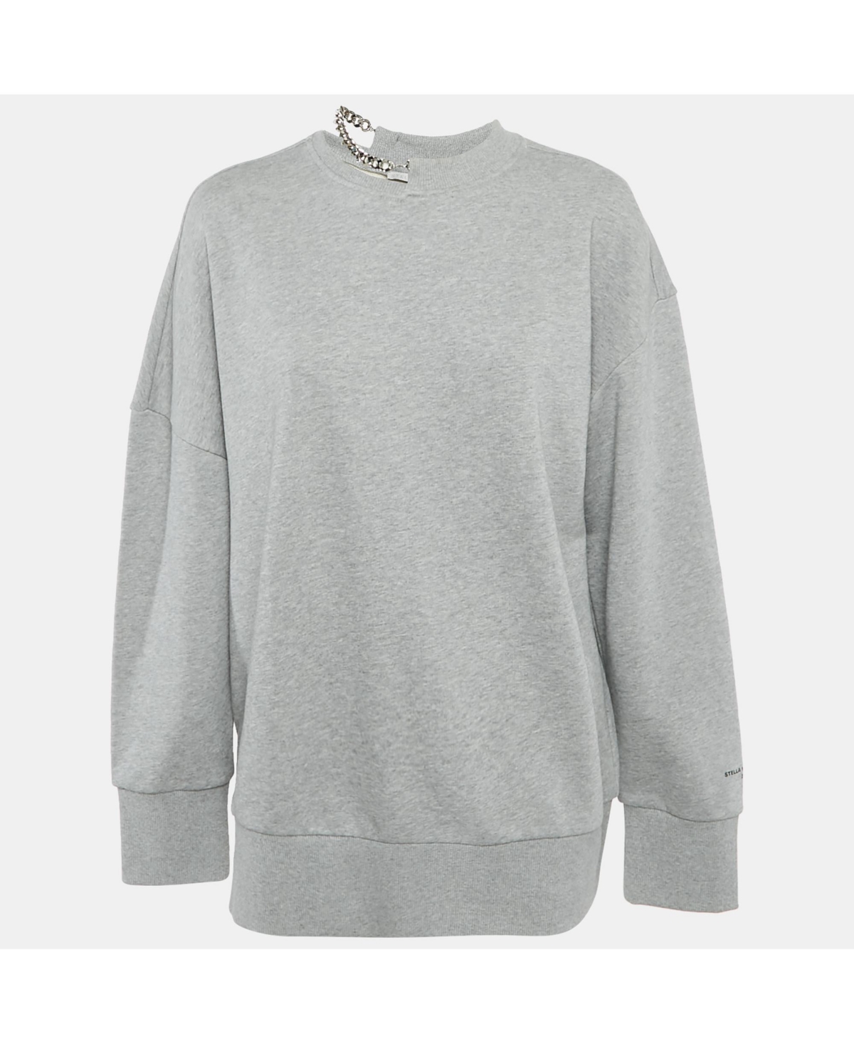 Pre-Owned Stella Mccartney Women's Black Studded Logo Cotton Knit Oversized Sweatshirt