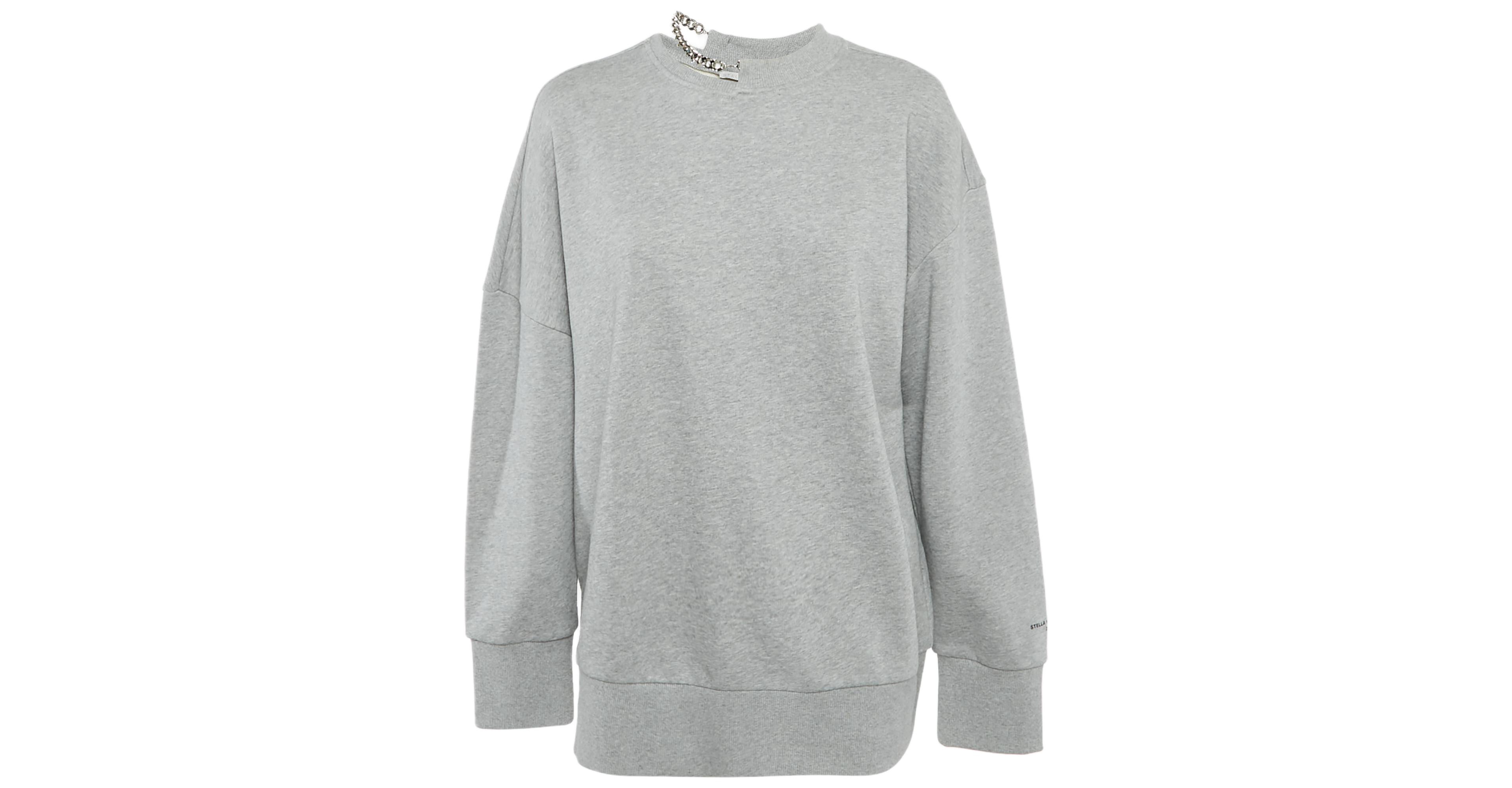 Pre-Owned Stella Mccartney Women's Black Studded Logo Cotton Knit Oversized Sweatshirt