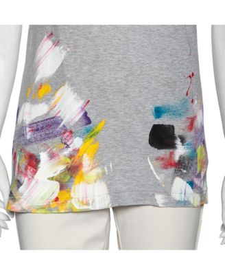 Women's Grey Limited Edition Hand Painted Top