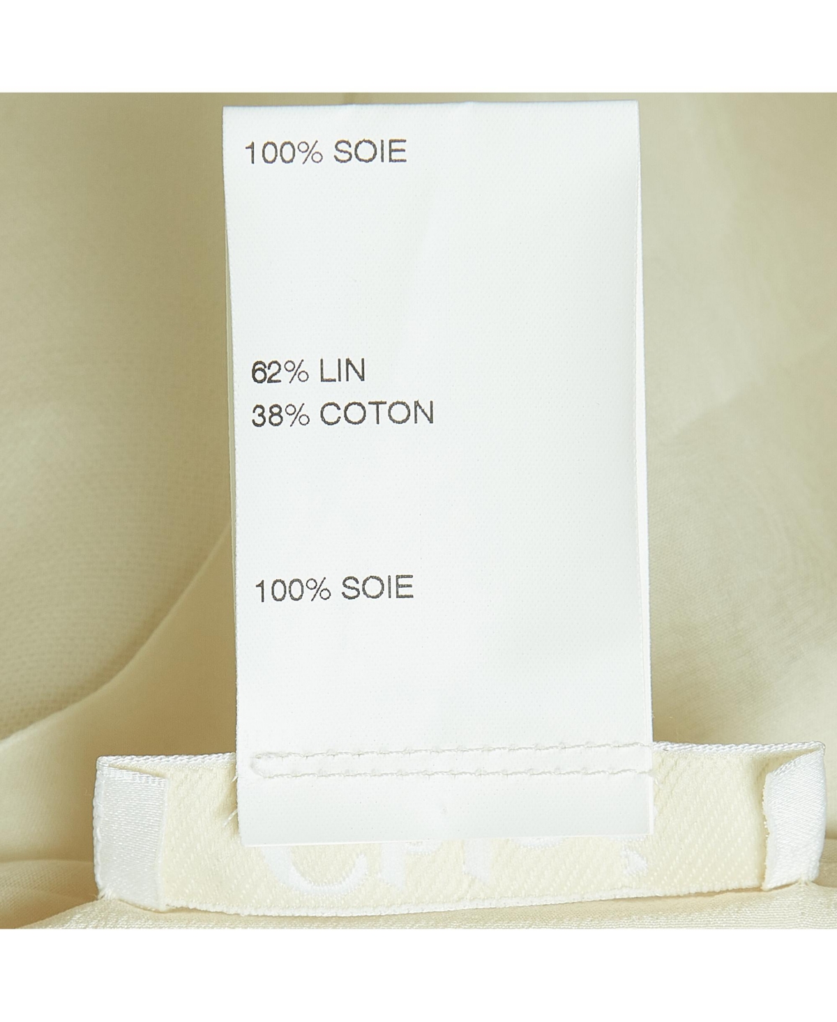 Pre-Owned Chloe Women's Cream Crystals Embellished Silk & Linen Blend Sleeveless Top