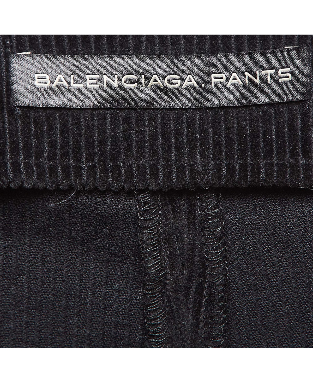 Pre-Owned Balenciaga Women's Black Textured Corduroy Slim Fit Trousers