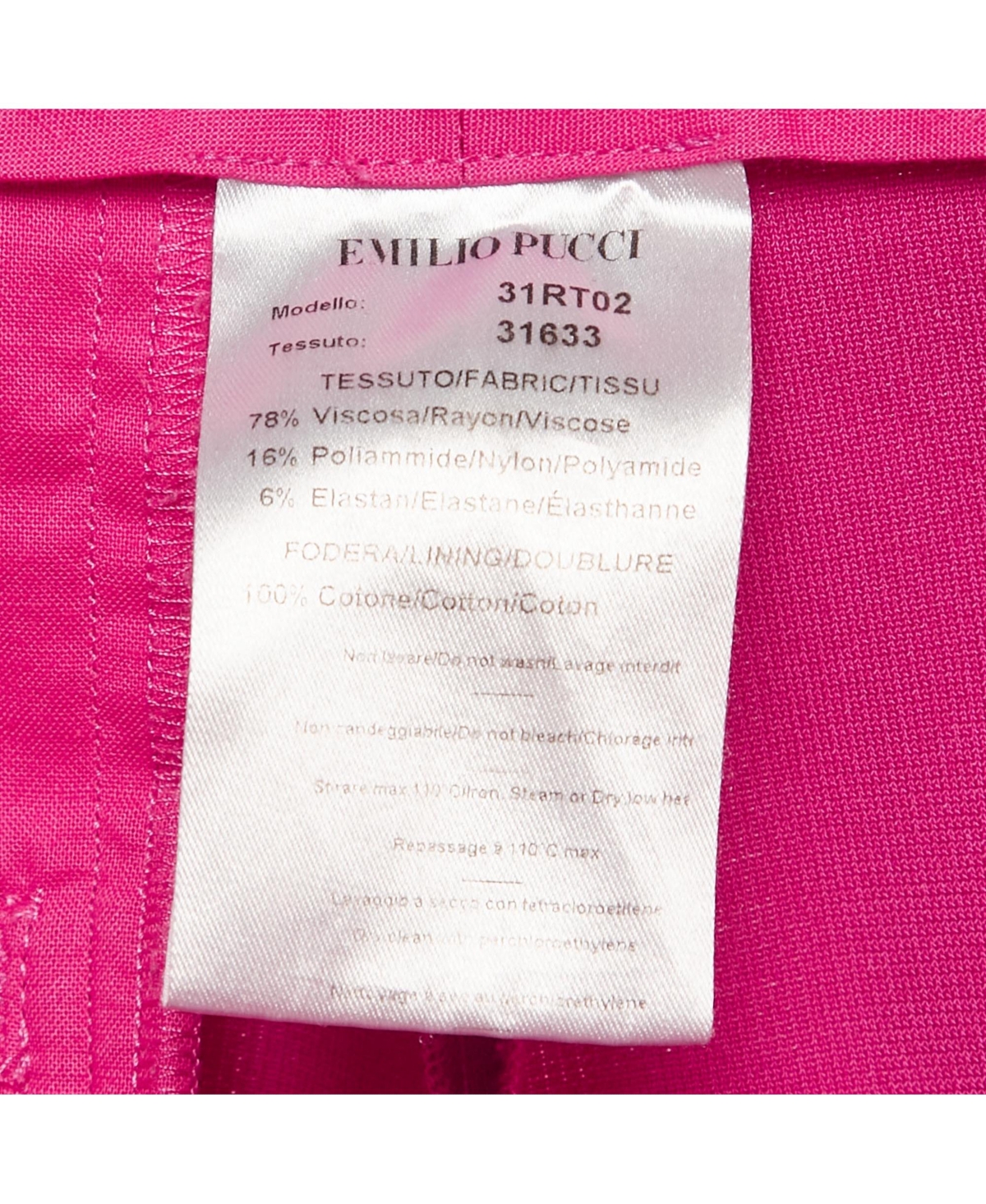 Pre-Owned Emilio Pucci Women's Pink Jersey Pintuck Detail Trousers