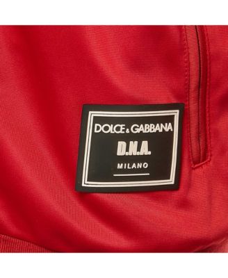 Men's Red Jersey Logo Applique Zip-Up Jacket