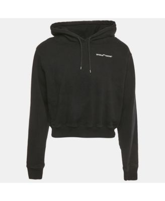 Women's White Logo Embroidered Cotton Hoodie