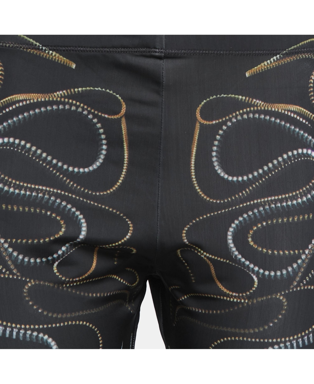 Pre-Owned Alexander Mcqueen Women's Black Zipper Print Jersey Leggings