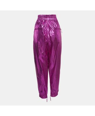 Women's Metallic Pink Cotton Carrot-Fit Galoni Trousers